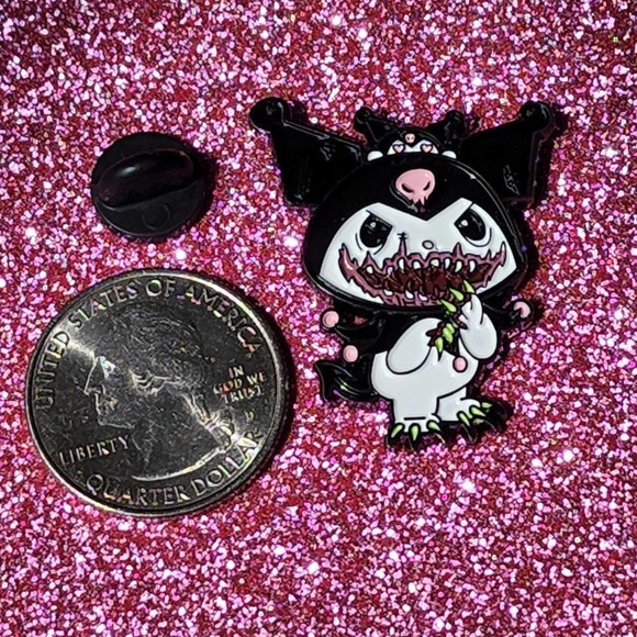 Evil Scary Kuromi Sanrio Hello Kitty Friend Enamel Pin - Picture 2 of 2